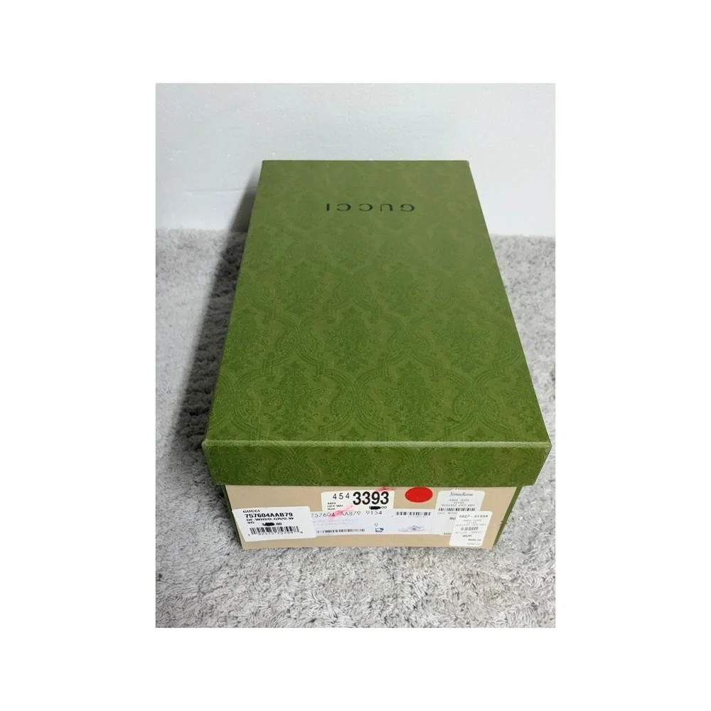 Gucci Green Damask Shoe Box with Dust Bags Laces Care Cards and Receipt 757604